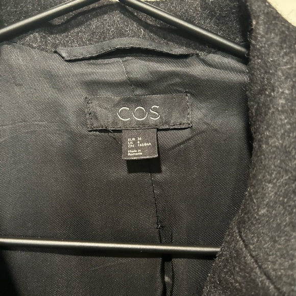 $395 COS Wool Cashmere Coat size 6 charcoal grey excellent condition - Picture 5 of 12